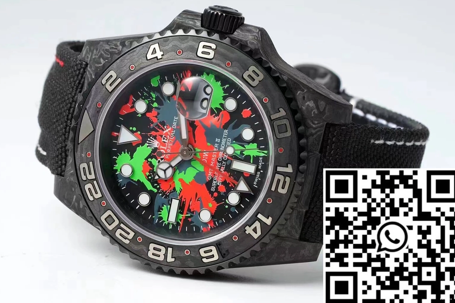 Carbon II Black 1164 Color Fiber Diw GMT-MASTER Dial Strap Resilient Fabric Rolex 0719